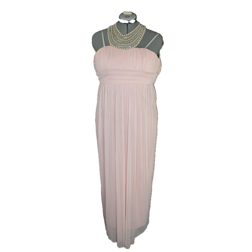 City Triangles Coral Women's Long Sleeveless V-Neck Maxi Dress Size 1